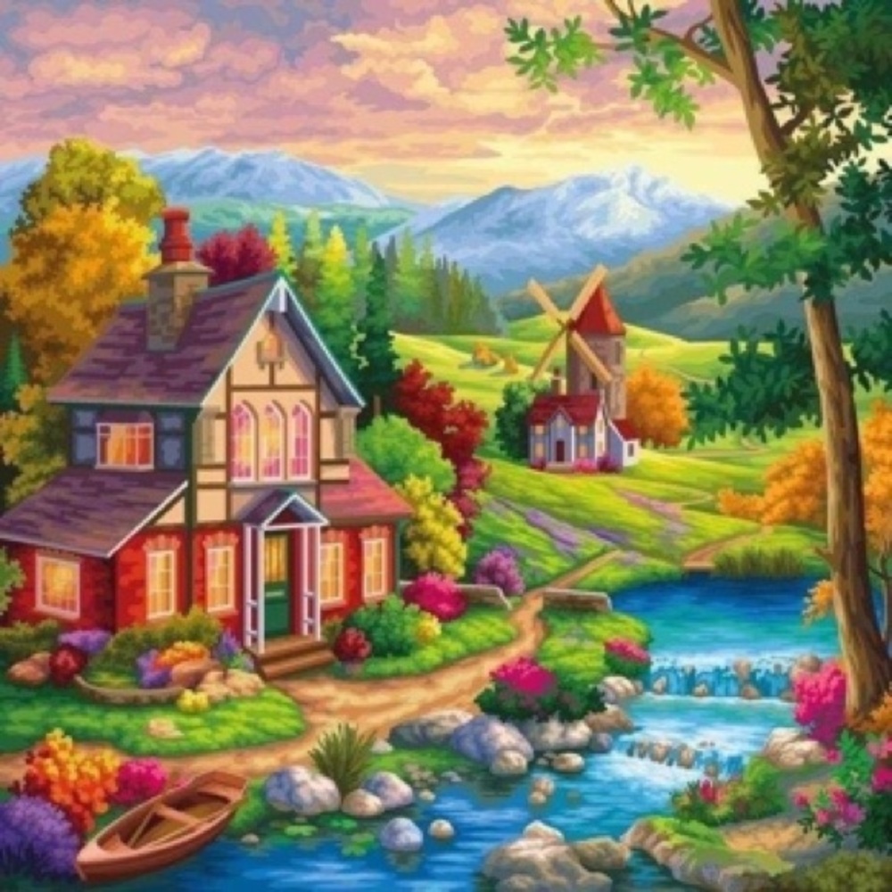 Windmill DIY 5D Full Round Drill Diamond Painting
